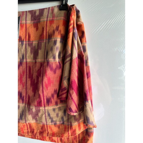 NWT $145 LAUREN Ralph Lauren Plus SIZE Skirt  Geo-Motif Cotton-Linen Wrap - Picture 5 of 12